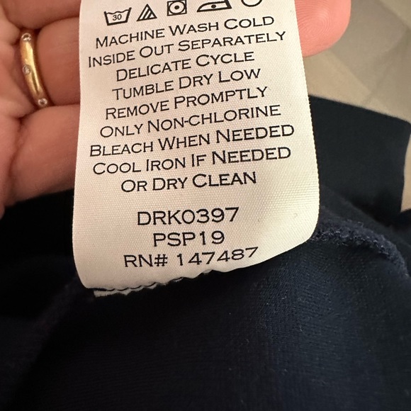 Draper James navy blue midi dress with gold button details.  Size Medium - Picture 10 of 10